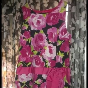 $35-Talbots women's floral low waist stretch dress
