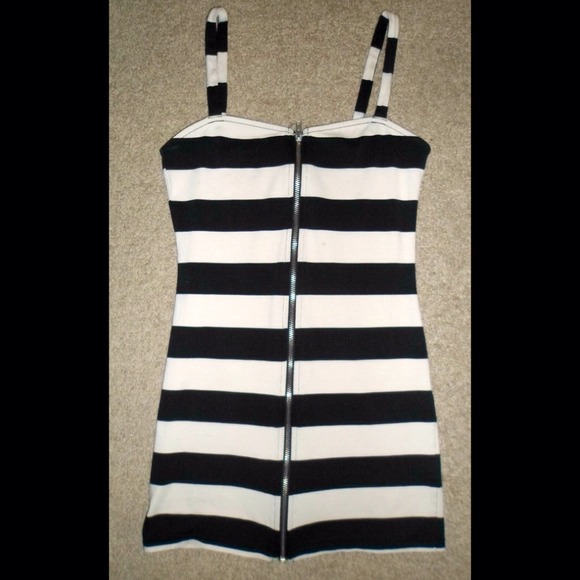 Black & White Striped Bodycon Dress