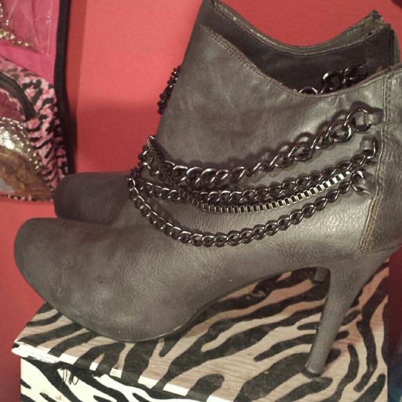 Grey heel booties 11