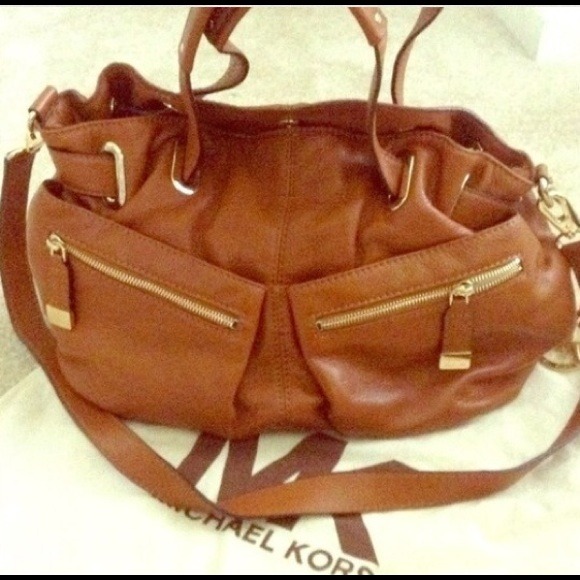 Large Brown Michael Kors Handbag Gold Hardware