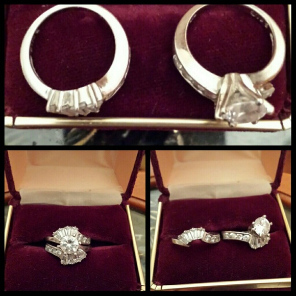 Sterling silver 925 CZ ring set