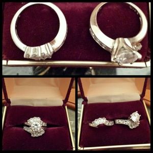 Sterling silver 925 CZ ring set