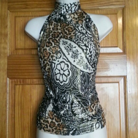 gold sparkly leopard print top
