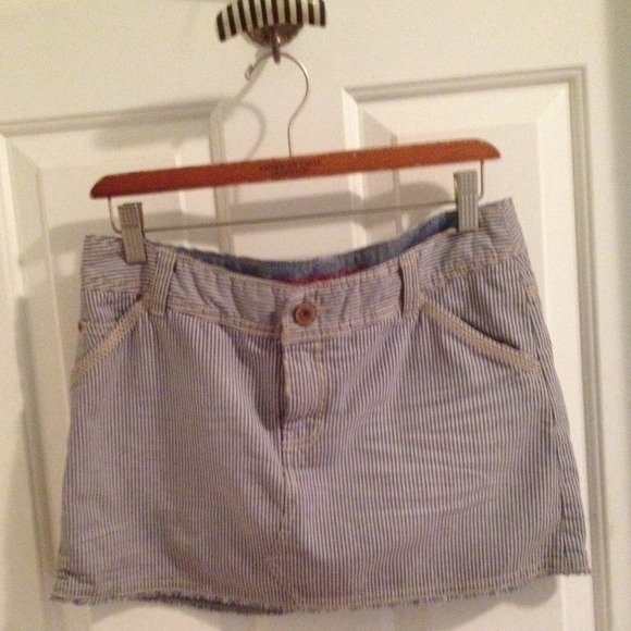 American eagle striped denim skirt