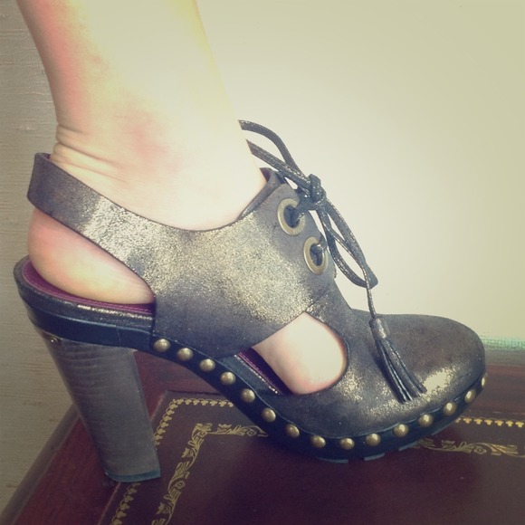 Coach heels with leather upper