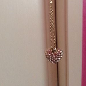Gold, crystal, heart necklace