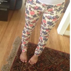 Floral skinny jeans