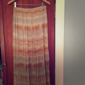 Forever 21 pleated silk maxi skirt.