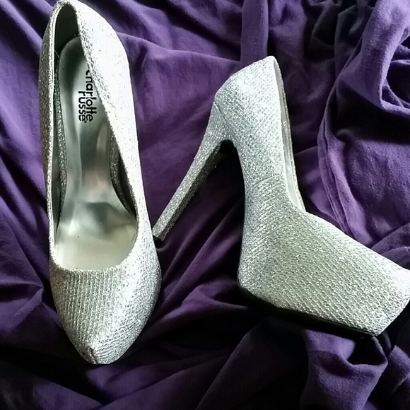 Silver sparkly heels