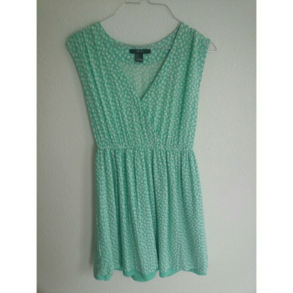 Teal Floral-print Dress