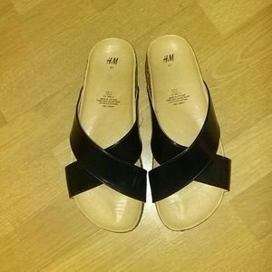 H & M. Cross strap sandals. Very lightly worn
