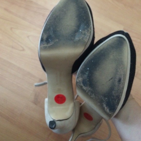 Zara Lace/Suede Platform Heels - Picture 4 of 4