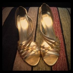 Coach gold/silver heels