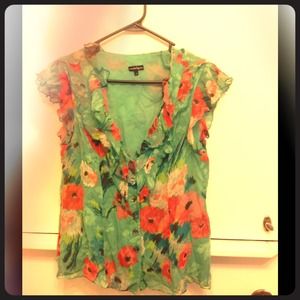 Floral Nanette Lepore Top. 100% Silk.