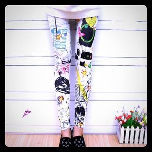 Punk Style Pattern Elastic Leggings