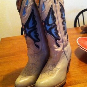 Vintage miss capezio butterfly cowboy boots!!