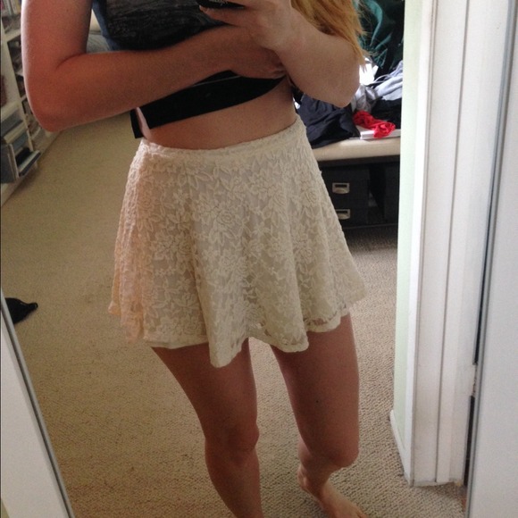 nasty gal lace mini circle skirt