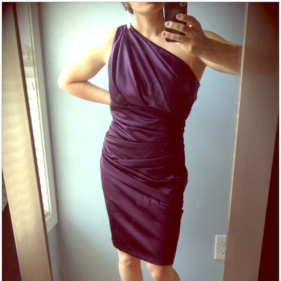 Reduced!! 7/14: Plum formal one-shoulder dress