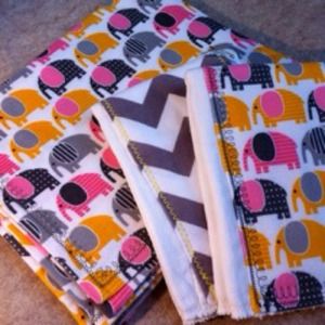 Baby blanket and burp cloth set.