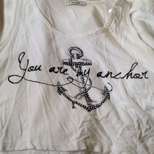 A you are my anchor cropped high low shirt