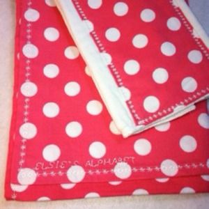 Baby blanket and burp cloth set.