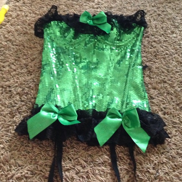 Sequin green corset
