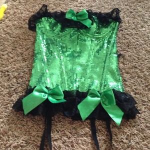 Sequin green corset