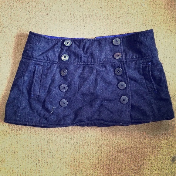 Navy Wool American Eagle Skirt - Picture 1 of 2
