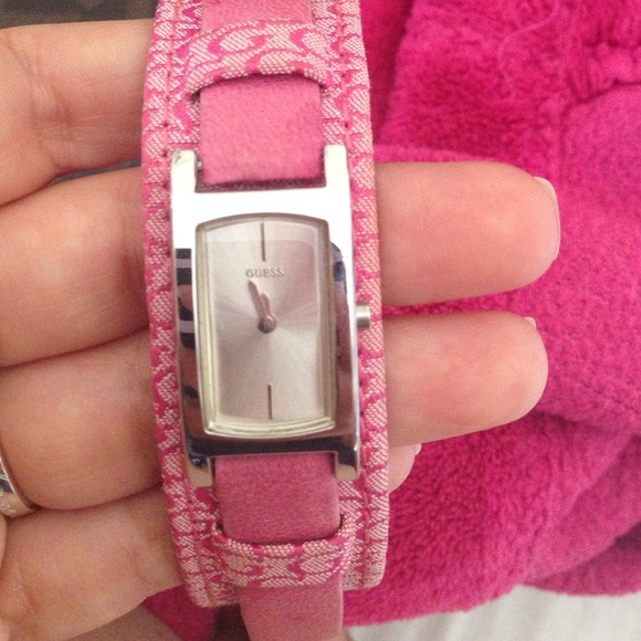 Pink guess watch
