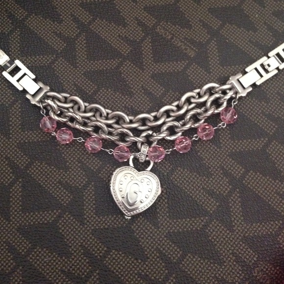 Silver chain and locket guess watch