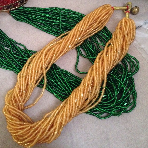Golden beaded necklace