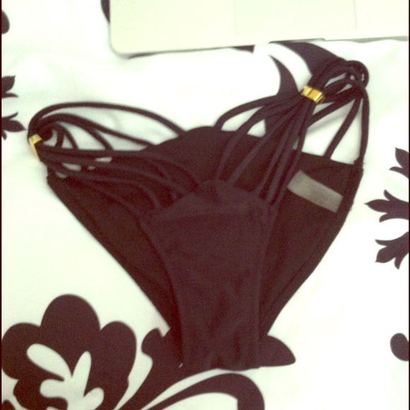 Strappy black cut out bikini