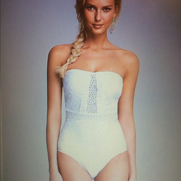Nanette Lepore white eyelet swimsuit