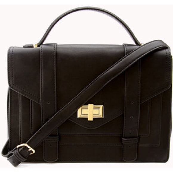💖 NWOT Black Faux Leather Satchel