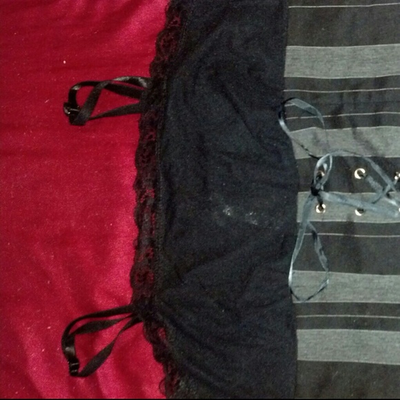 Black and Gray Corset like tank