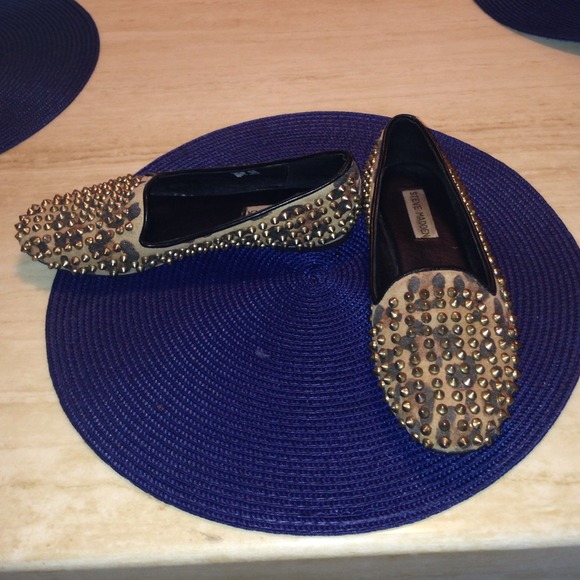 Steve Madden leopard  loafers with studs