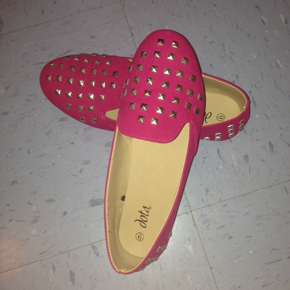 Dots Shoes - Pink Studded Loafers