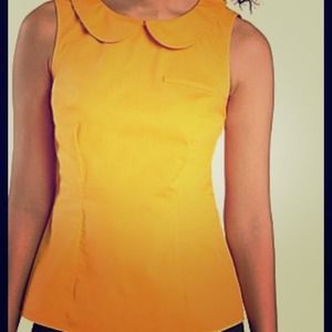 Worthington zip back mustard yellow blouse