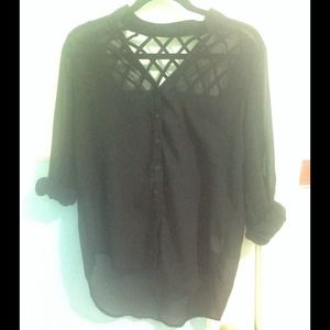 Black sheer blouse