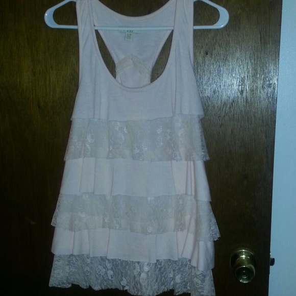Pale pink lace top