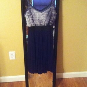 Black and grey ruffled top dress