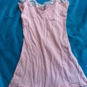 pink, sequence and lace detailing, tank top