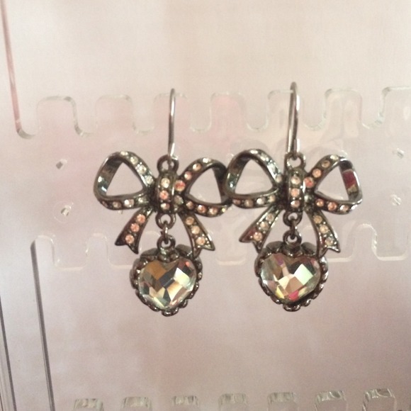 Dark silver colored Betsey Johnson earrings