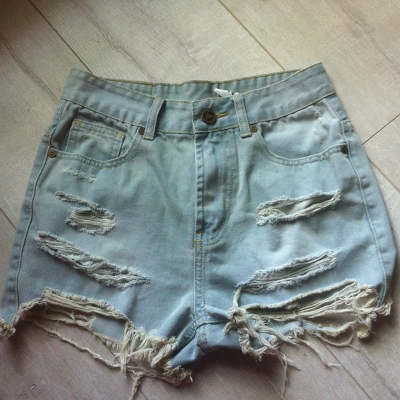 Unif destroyed high waisted shorts