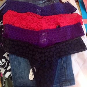 Four pair of Victoria Secret thongs NWT