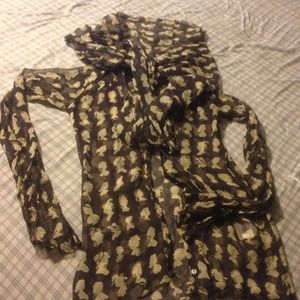 D&G cream and brown top