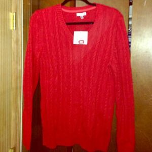 NWT Croft & Barrow red preppy sweater