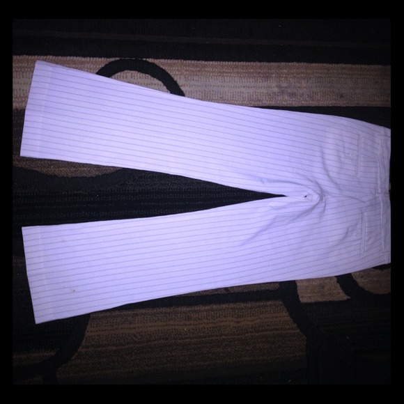 White & black dressy slacks.