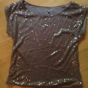 Never worn grey sparkly Express shirt.