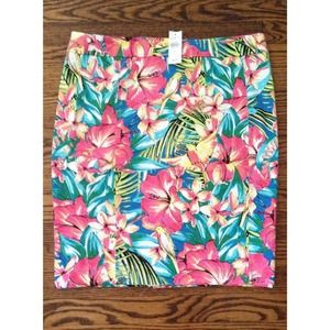 LOFT Flower Pencil Skirt